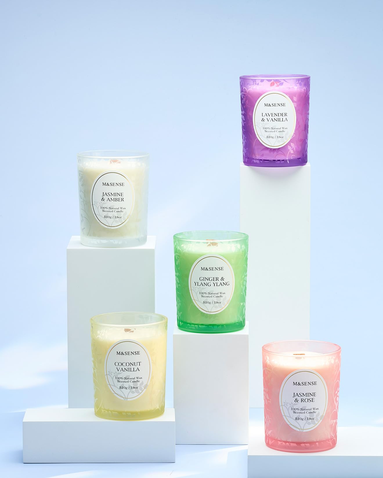 M&SENSE 510g Lemon English Tea Scented Candle, Crackling Wooden Wick Candle with Lid, 100h Long Burning Large Soy Wax, Natural Organic Soy Wax for Sleep, Meditation & Stress Relief