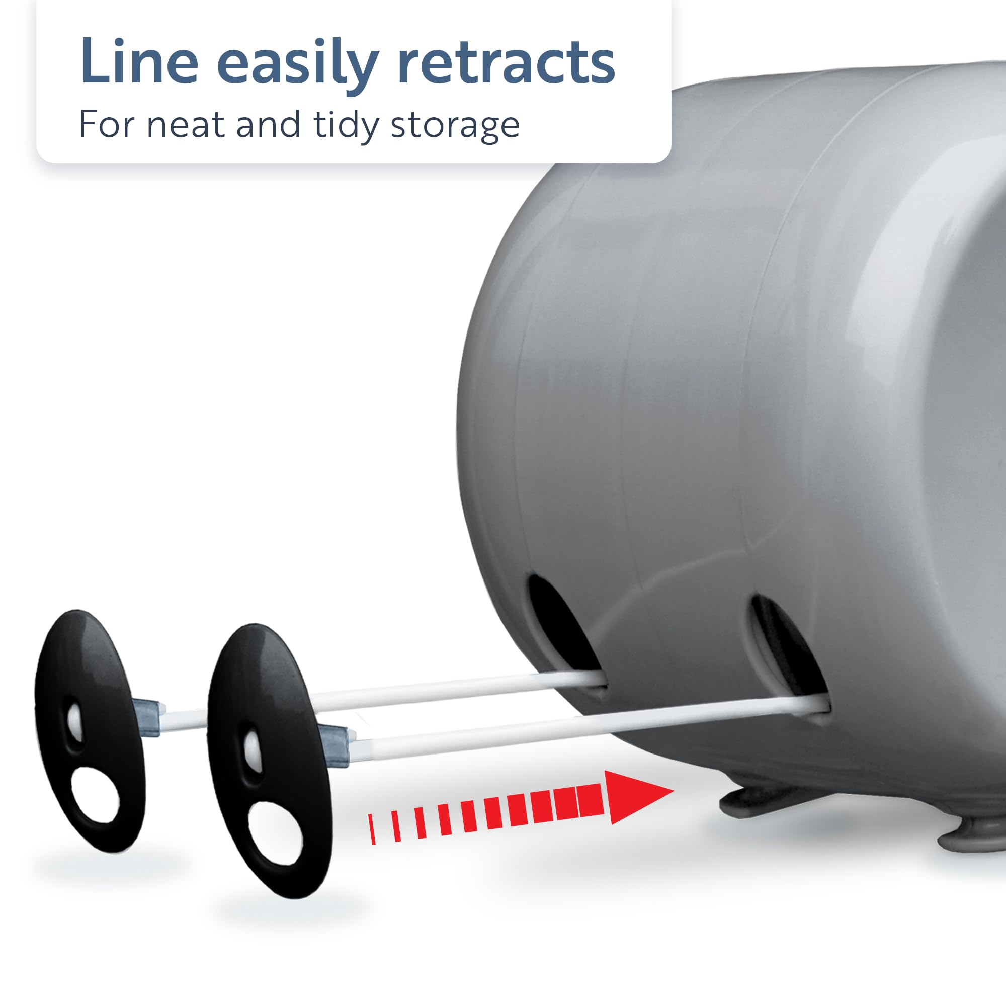 Minky Retractable Duo Reel Washing Line, Grey, 2x15m, packaging may vary