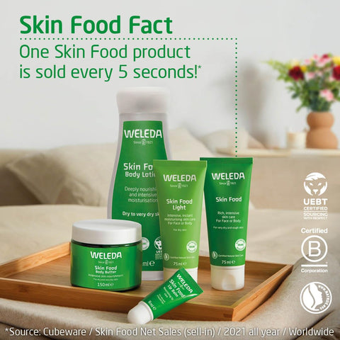 Weleda Skin Food, Dry Skin Moisturiser, Moisturising Cream & Primer, Face & Body, For Men & Women, Multiple Uses, 100% Certified Natural, Organic, 75ml