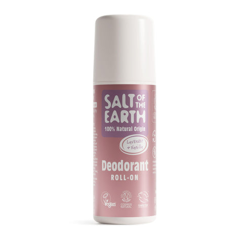 Salt of the Earth - Natural Deodorant Roll On - Lavender & Vanilla - Vegan Formula with Effective Long-Lasting Protection, Made in the UK - Suitable for Women, Men & Kids - 75ml
