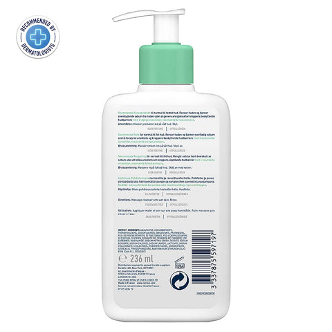 CeraVe Foaming Cleanser, Face & Body, With 3 essential ceramides, niacinamide & hyaluronic acid, For normal to oily skin, 236 ml/8 oz