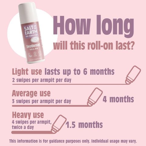 Salt of the Earth - Natural Deodorant Roll On - Lavender & Vanilla - Vegan Formula with Effective Long-Lasting Protection, Made in the UK - Suitable for Women, Men & Kids - 75ml