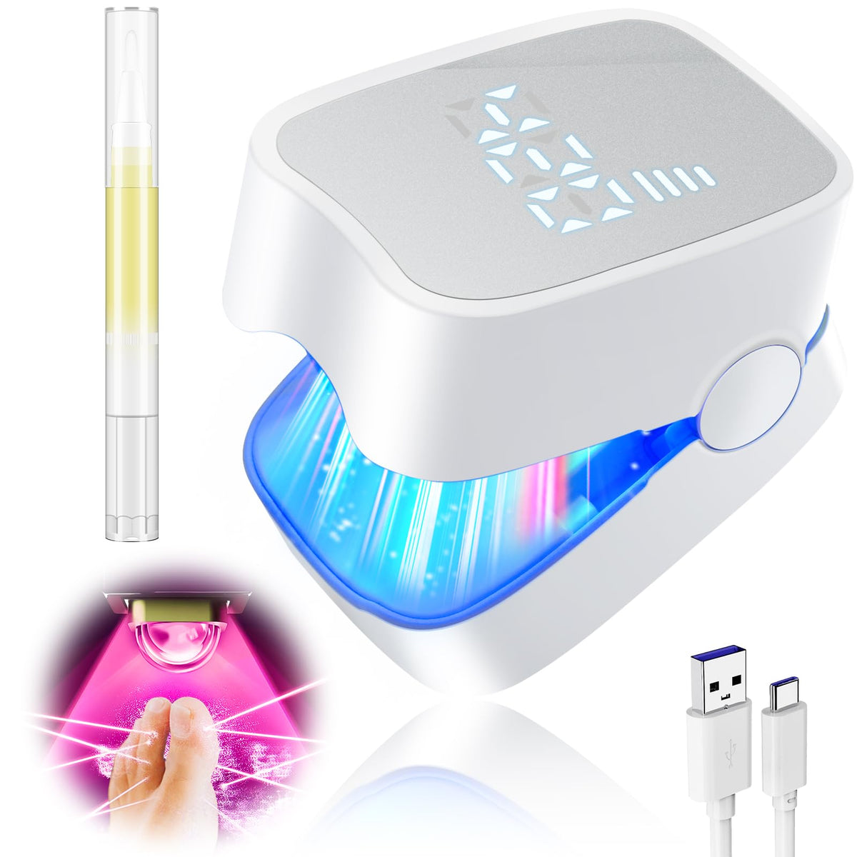 IUHFSIFS Upgrade Nail Fungus Laser Device【Industry NO.1 Innovation】Nail Fungus Treatment for Toenail Finger Nail Infection, 950nm Infrared 470nm Blue