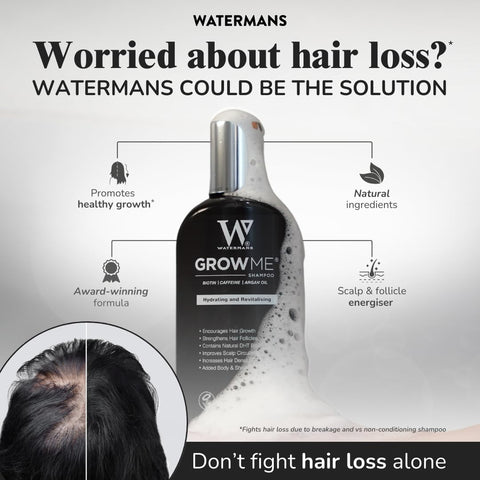 Grow Me® Hair Growth Shampoo - Not just a Caffeine Shampoo we include Biotin, Argan Oil, Rosemary, Niacinamide. Hair Thickening Treatment for Women & Men with progressed thinning.