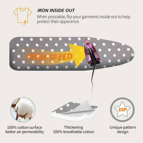 SHERWOOD Ironing Board Cover, 100% Cotton Cover with Thick Felt (Bubble, 124 x 38cm)