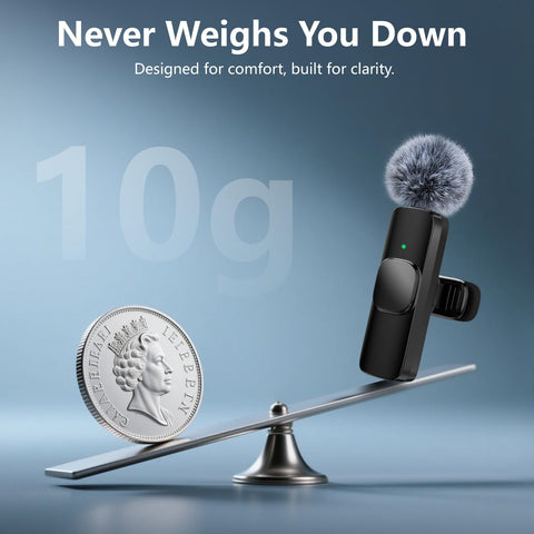 Wireless Lavalier Microphone for iPhone Android，2 Mini Lapel Microphones for Video Recording/LiveStream/YouTube/Online Meeting/TikTok (Black)