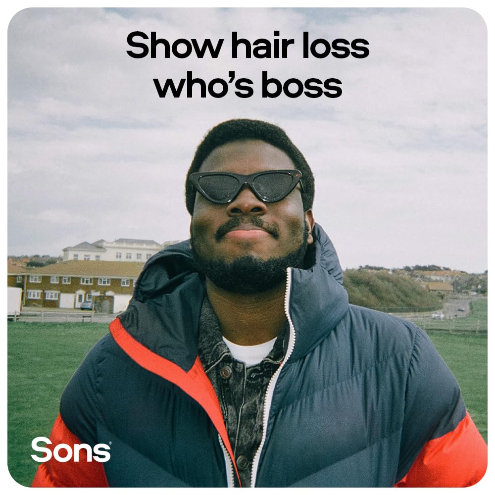 Sons Minoxidil 5% Cutaneous Solution for Men, Hair Regrowth & Thickener Formula, For Hair Loss & Thinning, Reactivates Shrunken Follicles, Precision Application System, 3 Month Supply Made in Europe