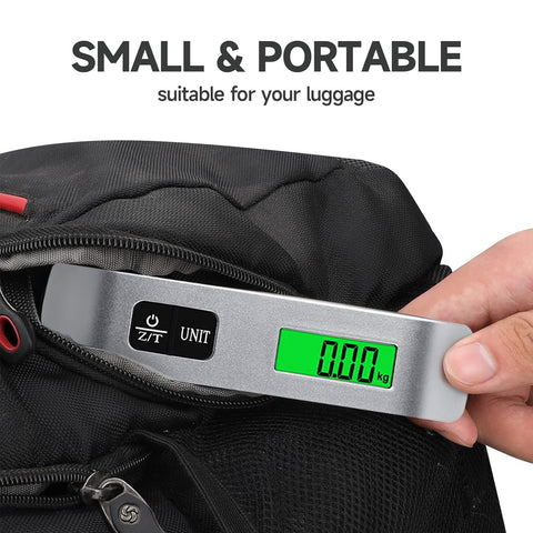 Portable Digital Luggage Scale – 50kg/110lb Digital Travel Weight Scale for Suitcases with Tare Function