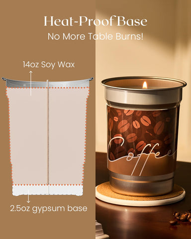M&SENSE Coffee Candle 460g, Mocha Scented Candles, 99 Hours Long Burning Soy Wax, Strong Scented Candles for Kitchen, Cafe, Bedroom, Warm Gourmand Candle Gift for Men & Women
