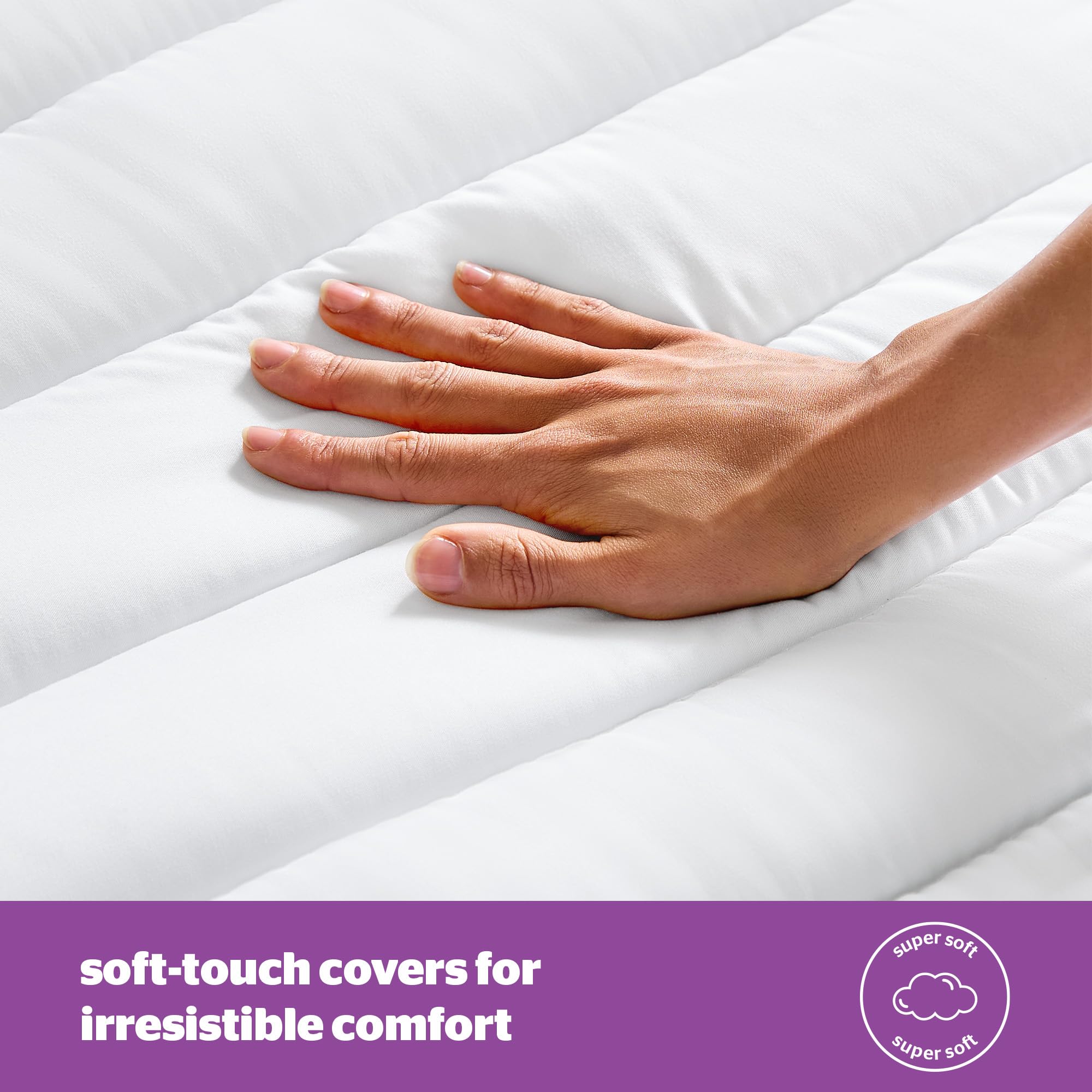 Silentnight Deep Sleep Mattress Topper Double Bed - Soft Supportive Comfortable Durable Bed Topper with Easy Fit Elasticated Straps - Hypoallergenic and Machine Washable - Double - 190x135cm