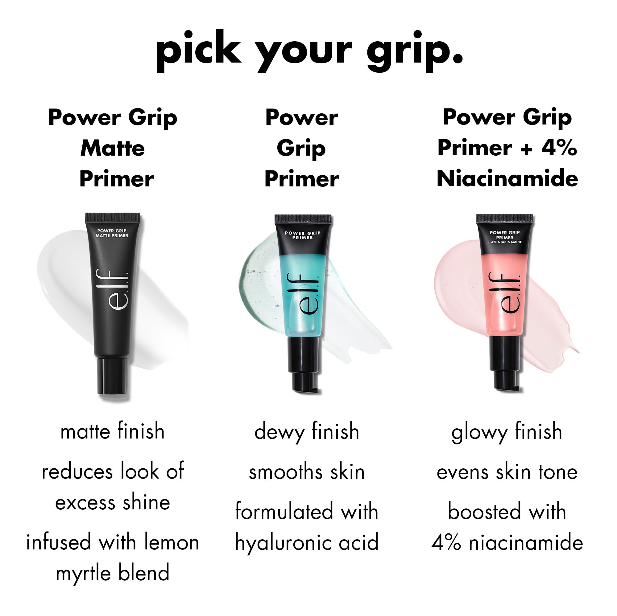 e.l.f. Power Grip Primer, Gel-Based & Hydrating Face Primer For Smoothing Skin & Gripping Makeup, Moisturizes & Primes, 0.811 Fl Oz, Clear