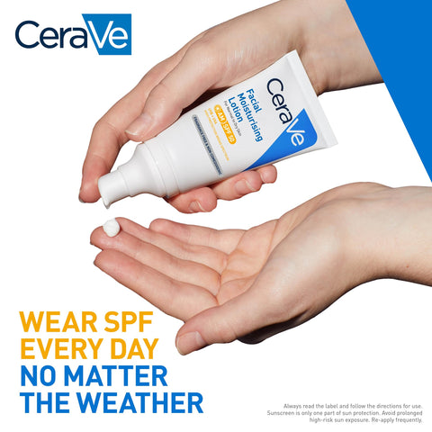 CeraVe AM Facial Moisturising Lotion SPF 50 Normal To Dry Skin 52ml With UV Protection And 3 Essential Ceramides