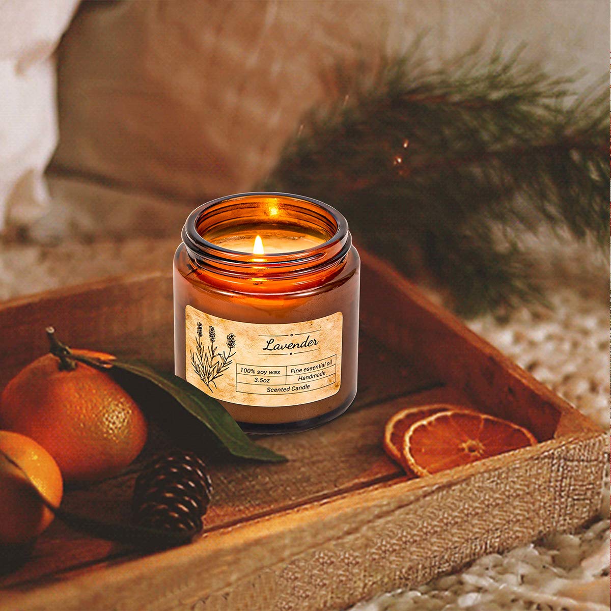 IDEALHOUSE Scented Candles Gift Set, Soy Wax Candles of Vanilla Honey, Fresh Rose, and Lavender, Perfect Candles Gifts Set for Women, Birthdays, Weddings, Christmas, Yoga, Bath