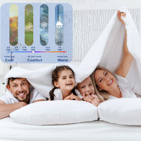 Hafaa Double Duvet 10.5 Tog All Season Anti Allergy Duvets Hollowfibre Filling Thick and Warm Duvet Double - UK Made Quilt