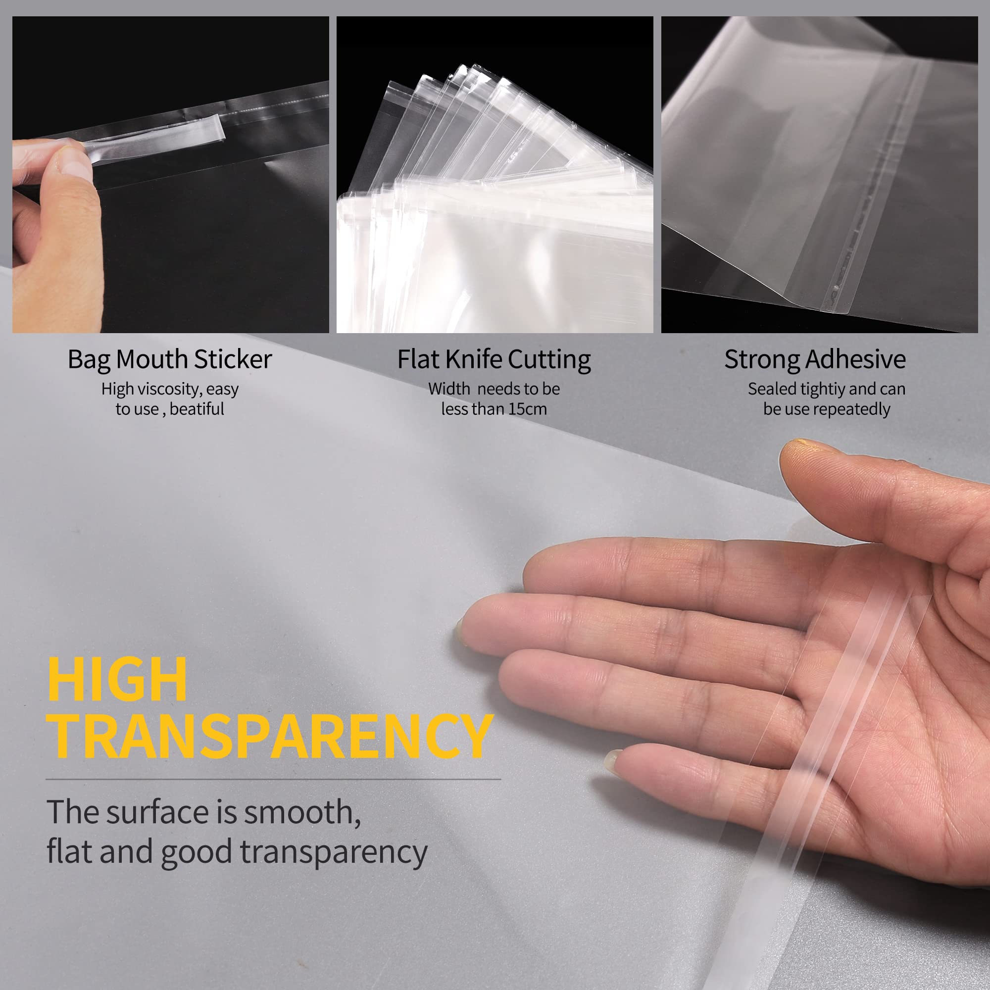 A4 Clear Self-adhesive Bags 100 Pack, 22x30CM Self Sealing Cellophane Display Bags/Sealable Bags, Food Safe, A4 Cello Bags OPP for Cookies,Cards,Envelopes,Pictures