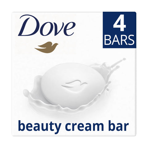 Dove Original Beauty Bar Soap with ¼ moisturising cream for softer, smoother, healthier-looking skin 4x 90 g