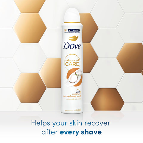 Dove Advanced Care Coconut & Jasmine Flower Scent Women's Antiperspirant Deodorant Body Spray with Pro-Ceramide technology for 72 hours of protection 200 ml