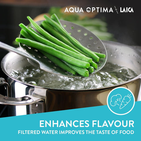 Aqua Optima Evolve+ Water Filter Cartridges 3 Pack - Fits Brita Jugs & Alternative for Maxtra Filters* - Reduces Limescale, Chlorine and Other Impurities - by LAICA (Packaging May Vary)