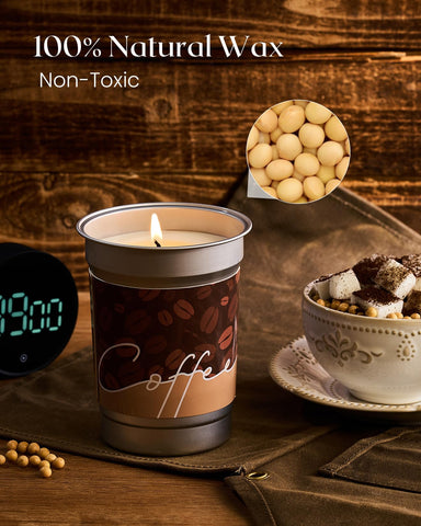 M&SENSE Coffee Candle 460g, Mocha Scented Candles, 99 Hours Long Burning Soy Wax, Strong Scented Candles for Kitchen, Cafe, Bedroom, Warm Gourmand Candle Gift for Men & Women