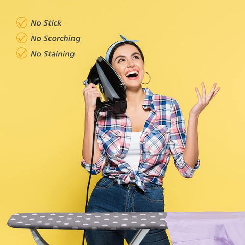 SHERWOOD Ironing Board Cover, 100% Cotton Cover with Thick Felt (Bubble, 124 x 38cm)