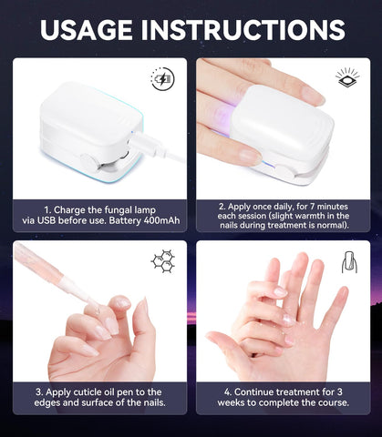 IUHFSIFS Upgrade Nail Fungus Laser Device【Industry NO.1 Innovation】Nail Fungus Treatment for Toenail Finger Nail Infection, 950nm Infrared 470nm Blue