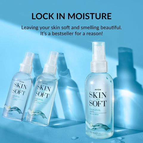 Avon Skin So Soft Dry Oil Spray 150ml | Locks in Moisture | Formulated with Jojoba Oil and Vitamin E | Quick Dry Formula | Cruelty Free,Clear