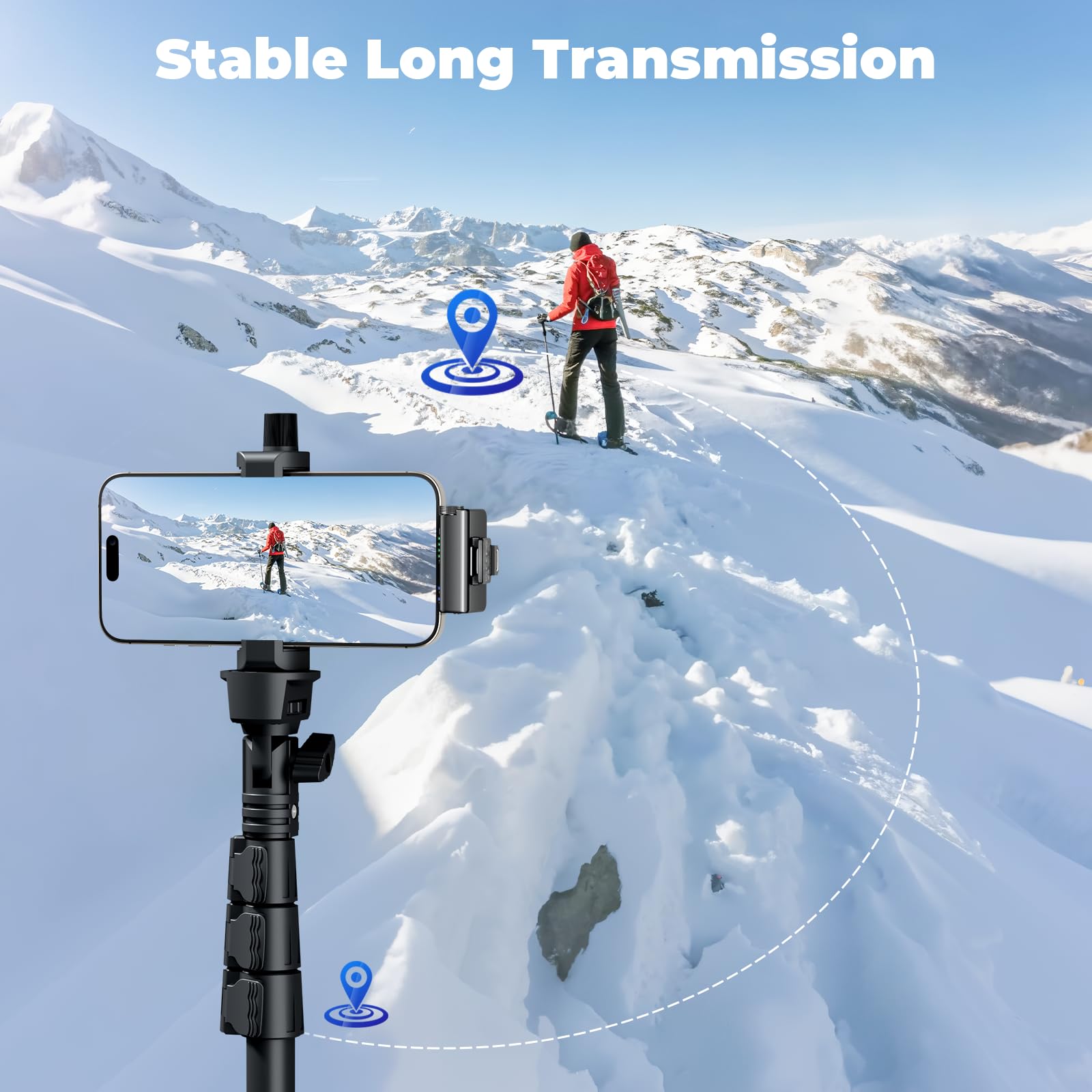 QINOJA Mini Wireless Lavalier Microphone - Ultra Compact Magnetic Clip, Lapel Mic for Vlog Interview Podcast Studio, Plug-Play Noise Reduction