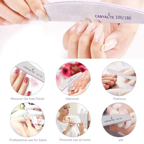 10 PCS Professional Nail Files Double Sided Emery Board(100/180 Grit) Nail Styling Tools Pet Grooming Tools for Home and Salon Use