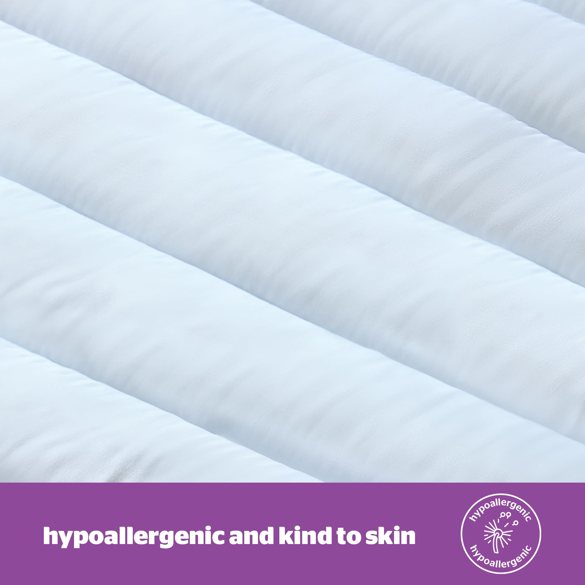 Silentnight Deep Sleep Mattress Topper Double Bed - Soft Supportive Comfortable Durable Bed Topper with Easy Fit Elasticated Straps - Hypoallergenic and Machine Washable - Double - 190x135cm