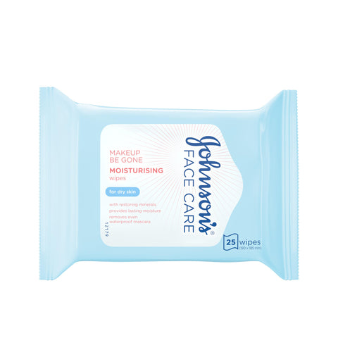 Johnson's Face Care Makeup Moisturising Wipes, Pack of 25 Wipes, packaging may vary