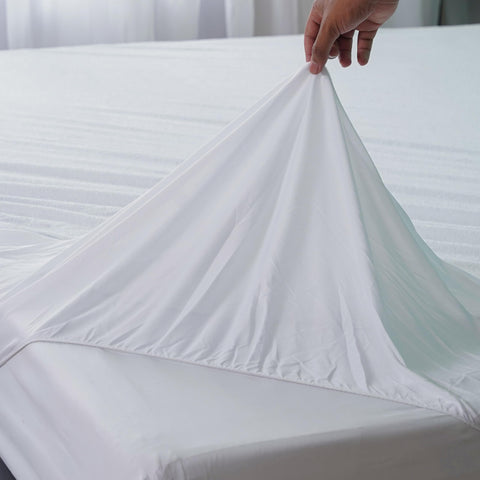 IMFAA 100% Waterproof Mattress Protector-Extra Deep 40 Cm Stretch Skirt Terry Towel Double Bed Mattress Protector – Washable, Anti Allergy and Breathable Fitted Mattress Cover. (Double(137x190+40)Cm)