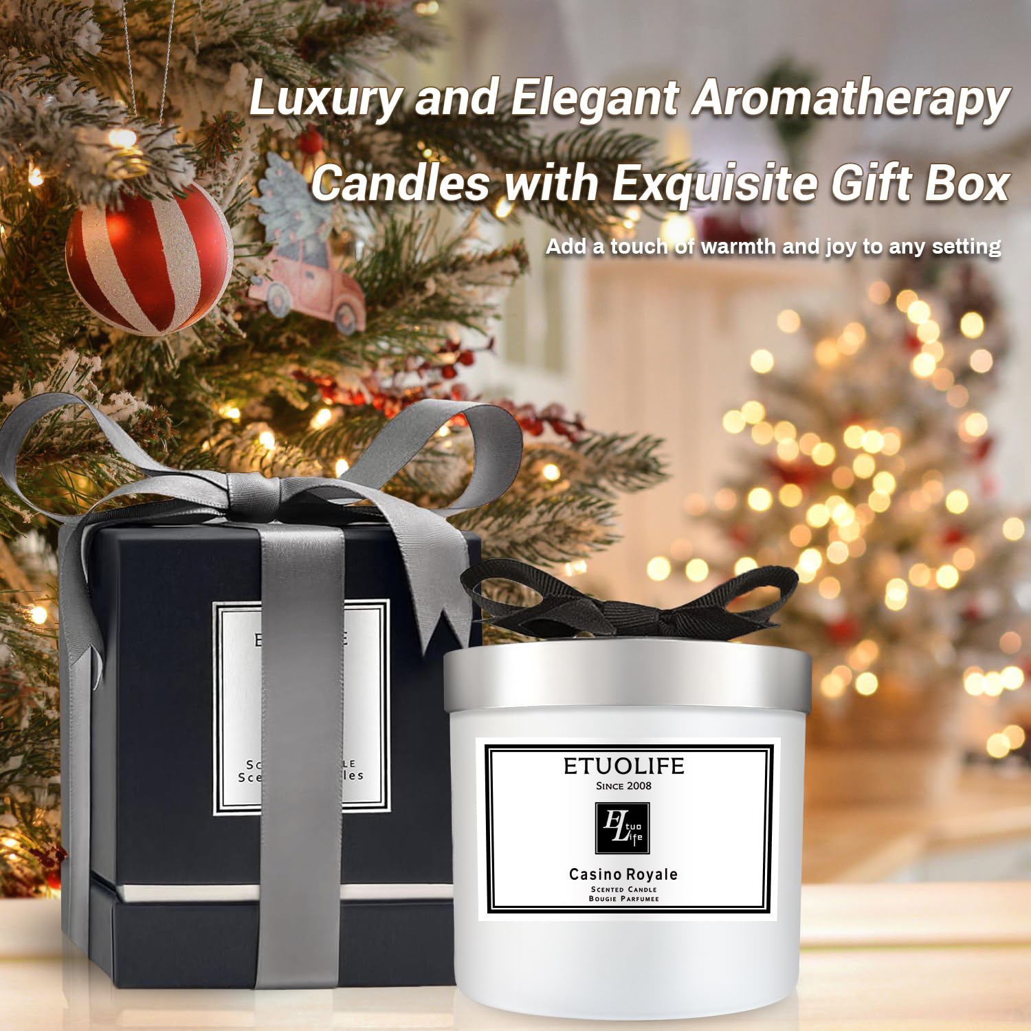 Candles Gifts for Women Men,High-end Luxury Scented Candle Gift Aromatherapy Natural Soy Wax Candles for Home,Promotes Sleep Relieves Stress Perfect for Bath Yoga Wedding Valentine's Day Christmas