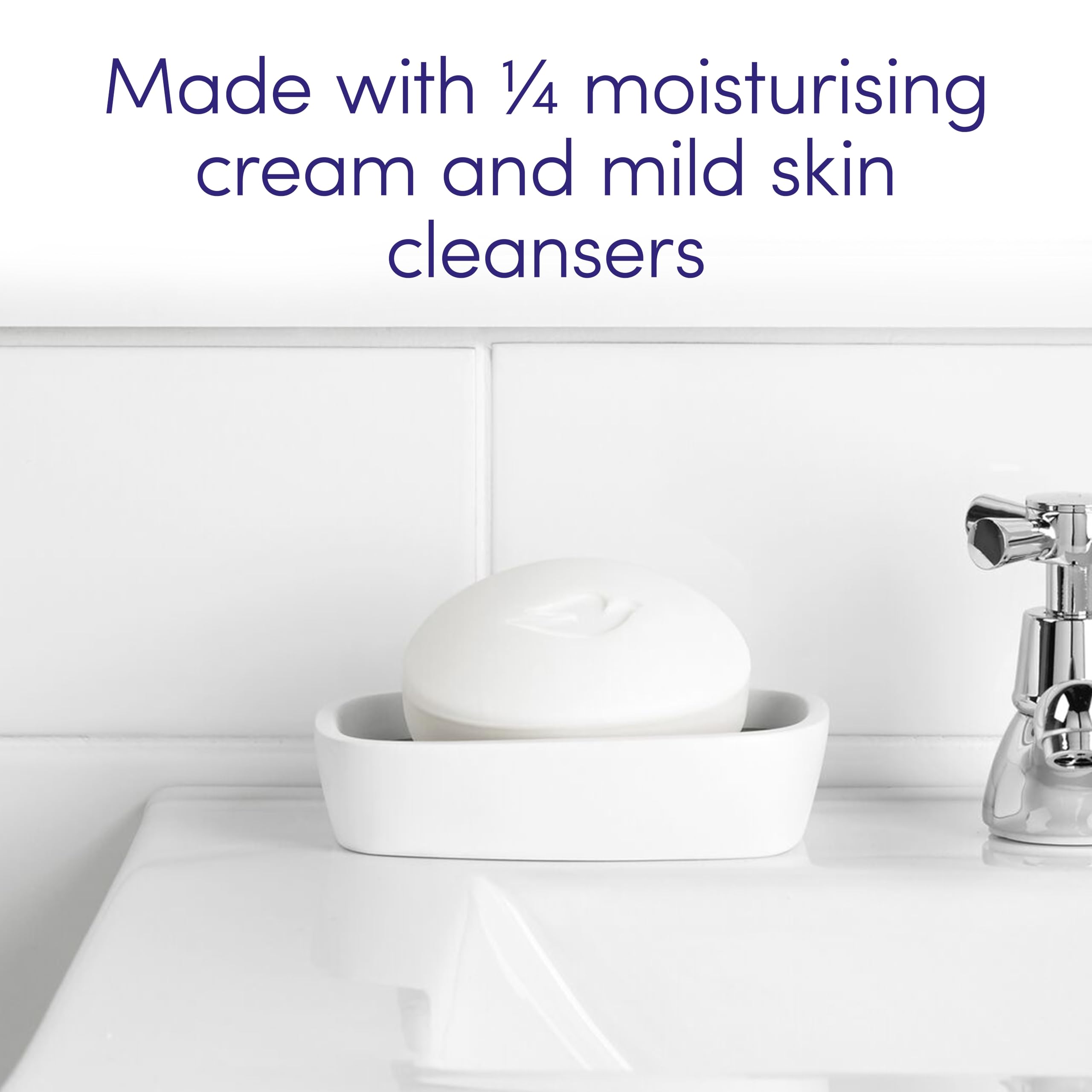 Dove Original Beauty Bar Soap with ¼ moisturising cream for softer, smoother, healthier-looking skin 4x 90 g