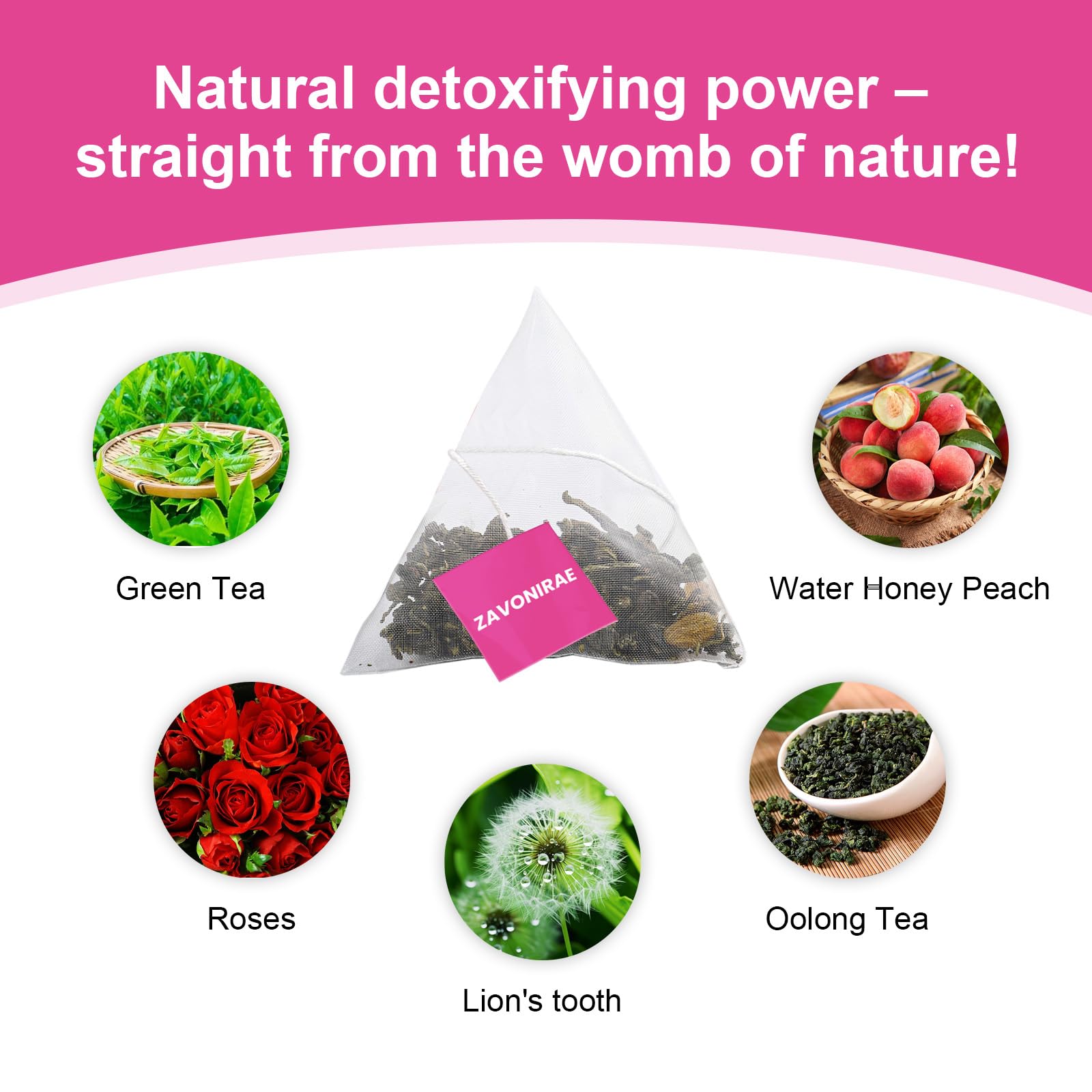 Detox Tea - 28 Days Herbal Tea | Natural Wellness Tea with Green Tea & Dandelion | Gentle Cleanse & Metabolism&Healthy Weight Support | Vegan, Caffeine-Free, Peach Flavour
