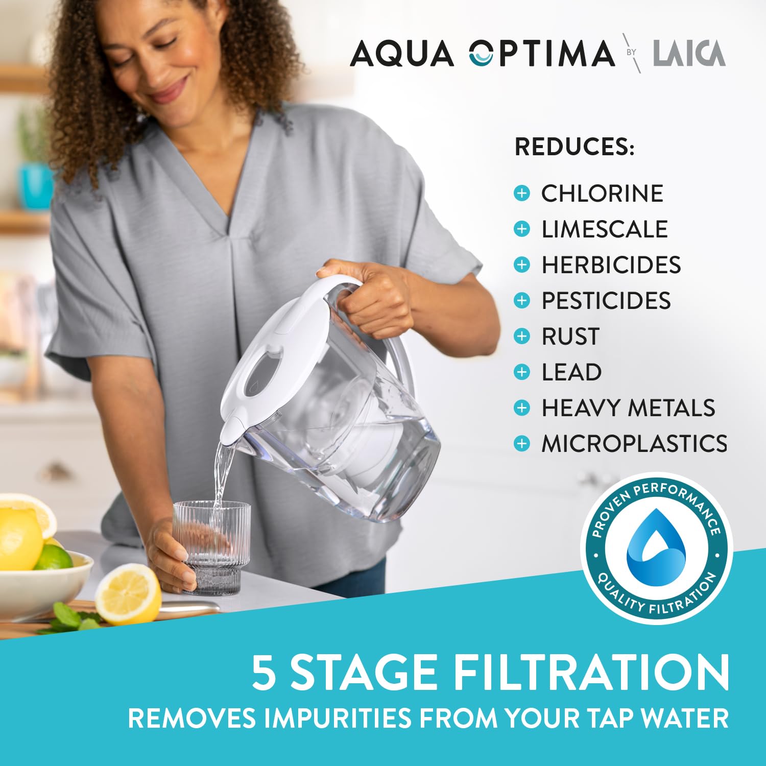 Aqua Optima Evolve+ Water Filter Cartridges 3 Pack - Fits Brita Jugs & Alternative for Maxtra Filters* - Reduces Limescale, Chlorine and Other Impurities - by LAICA (Packaging May Vary)