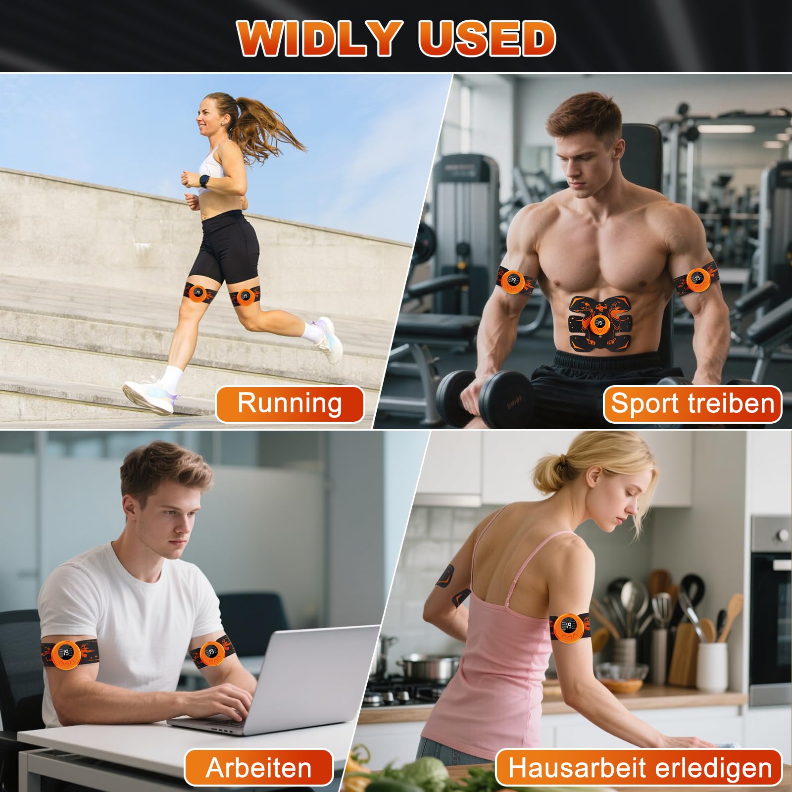 Dresz EMS Muscle Stimulator, Abs Stimulator Full Body with 8 Modes & 19 Intensities, Portable Electronic Toning Belts,16 Water Gel, Abs trainer For Abdominal/Arm/Leg/Hip Training, Unisex
