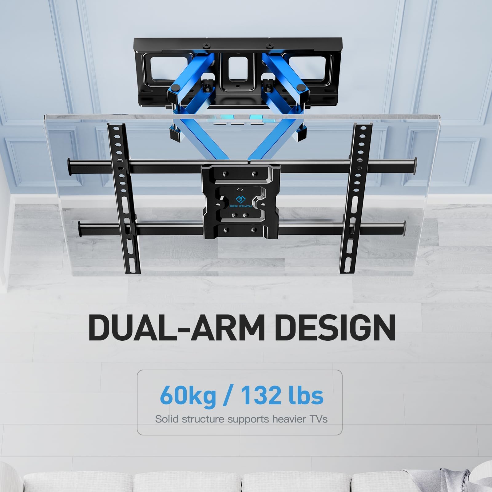 PERLESMITH TV Wall Bracket, for 37-85 Inch TVs up to 60kg, Swivel Tilt Extend TV Wall Mount, 55 65 inch Wall Brackets max VESA 600x400mm, PSPILFK1