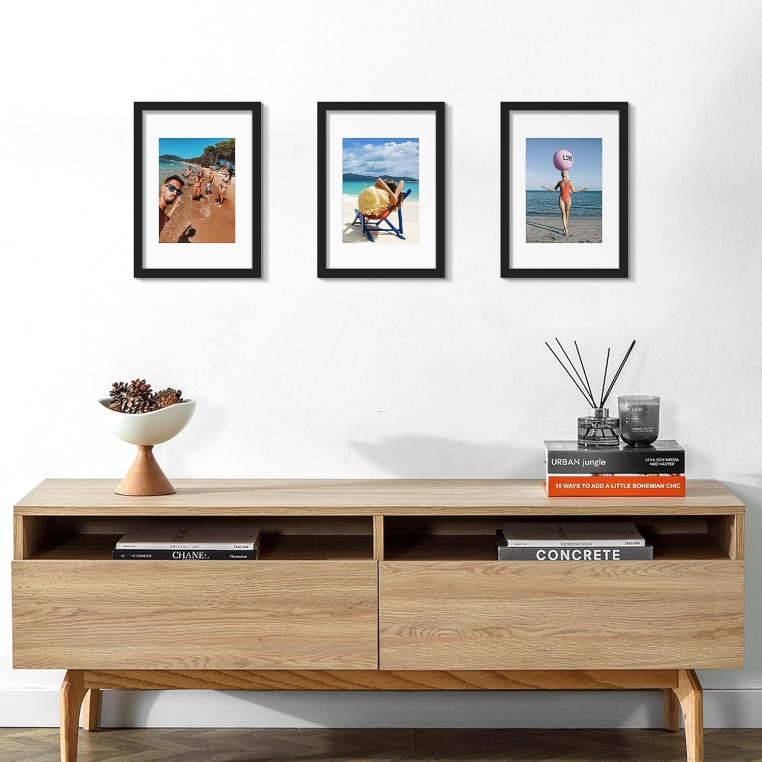 upsimples A3 Picture Frame, 3 Pack Black Photo Frame, Wall Hanging Picture 29.7 x 42cm
