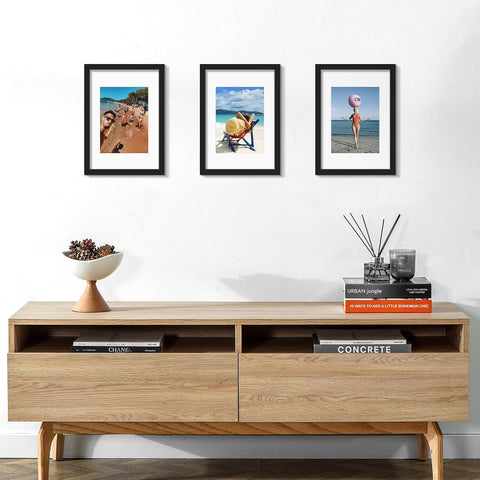upsimples A3 Picture Frame, 3 Pack Black Photo Frame, Wall Hanging Picture 29.7 x 42cm