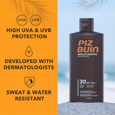 Piz Buin Moisturising Sun Lotion SPF30, 200ml (Pack of 1)