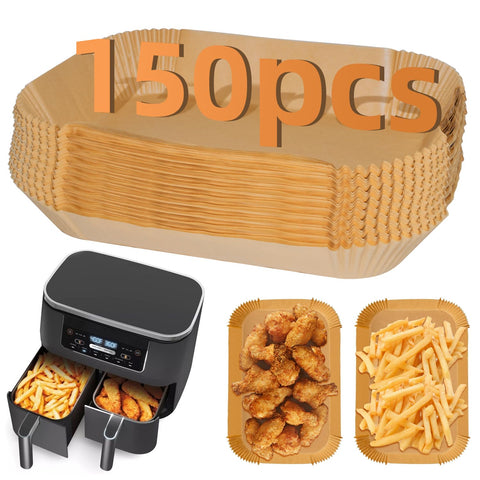 150PC Air Fryer Liners, Ninja Air Fryer Paper Liners Disposable, Ninja Dual Air Fryer Accessories for Ninja AF300UK AF400UK, Salter, Tower and Other Dual Zone Air Fryer