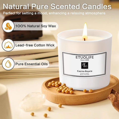 Candles Gifts for Women Men,High-end Luxury Scented Candle Gift Aromatherapy Natural Soy Wax Candles for Home,Promotes Sleep Relieves Stress Perfect for Bath Yoga Wedding Valentine's Day Christmas