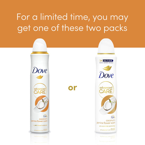 Dove Advanced Care Coconut & Jasmine Flower Scent Women's Antiperspirant Deodorant Body Spray with Pro-Ceramide technology for 72 hours of protection 200 ml