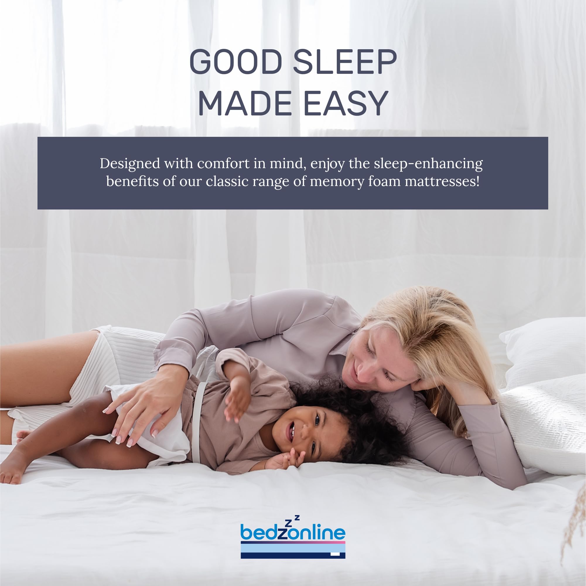 BEDZONLINE Hybrid Memory Foam & Spring Mattress - 4ft6 Double (190 x 135 x 20 cm) | Thick Medium Firmness & Open Coil Sleep Support | Orthopaedic & Pressure Relief | UK Made & Hypoallergenic