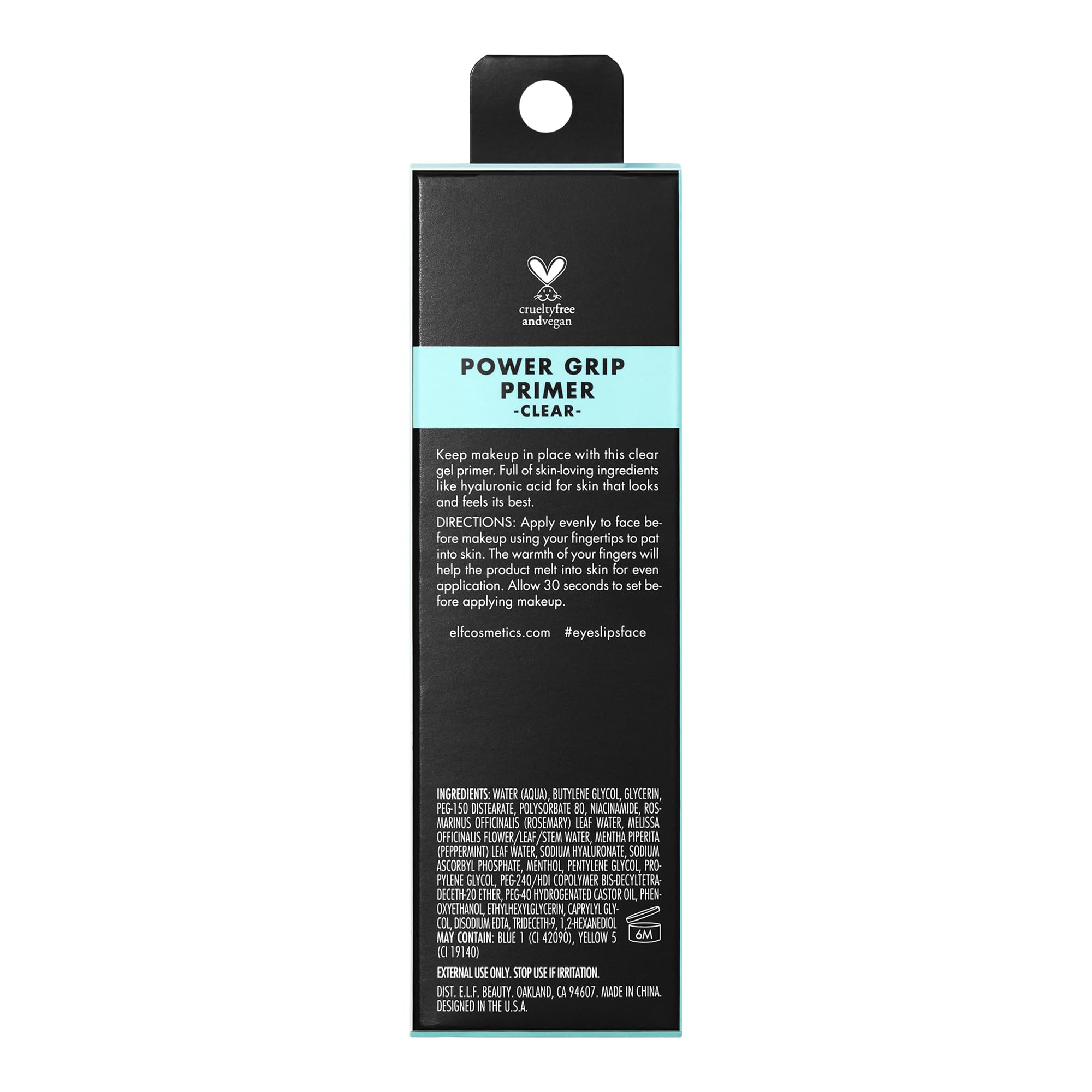 e.l.f. Power Grip Primer, Gel-Based & Hydrating Face Primer For Smoothing Skin & Gripping Makeup, Moisturizes & Primes, 0.811 Fl Oz, Clear