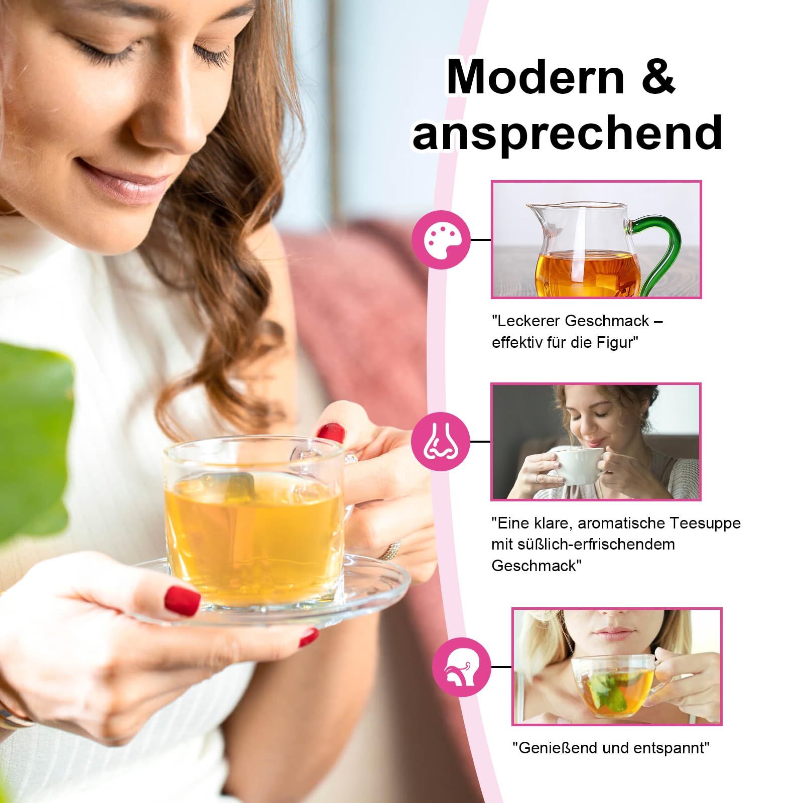 Detox Tea - 56 Days Herbal Tea | Natural Wellness Tea with Green Tea & Dandelion | Gentle Cleanse & Metabolism & Healthy Weight Support | Vegan, Caffeine-Free, Peach Flavour