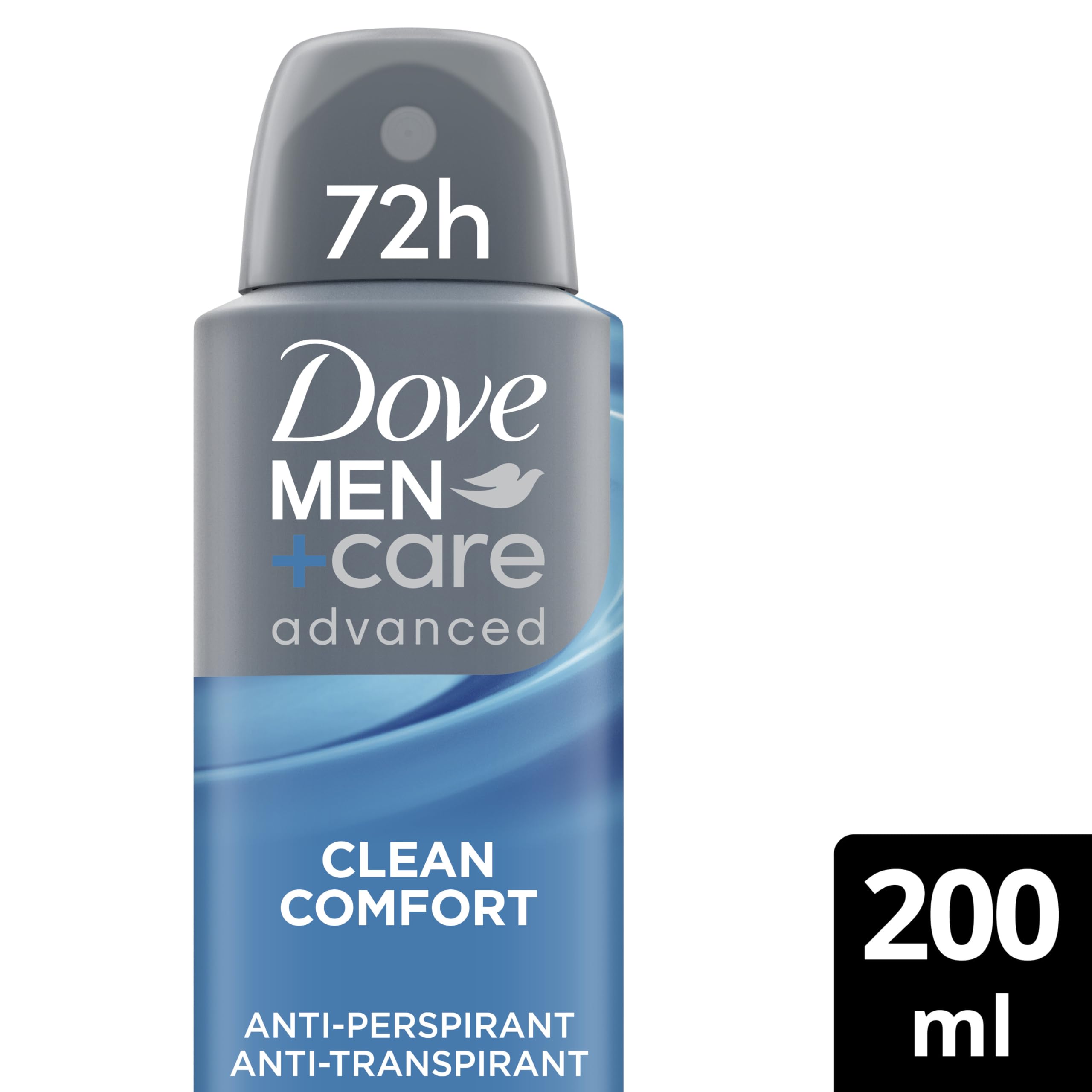 Dove Men+Care Advanced Clean Comfort Men's Antiperspirant Deodorant Body Spray with ¼ moisturising cream & Anti-Odour technology for 72 hour protection against sweat and odour 200 ml