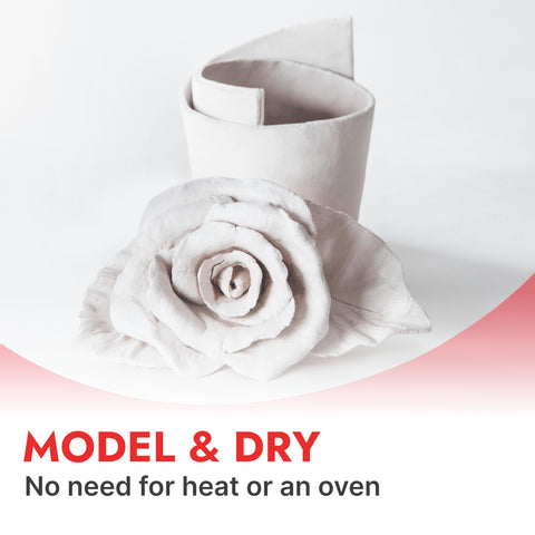 DAS White 1 kg Air Hardening Modelling Clay, Non Bake, Ready To Use, Suitable for All Ages, Ideal for Professionals & Hobbyists