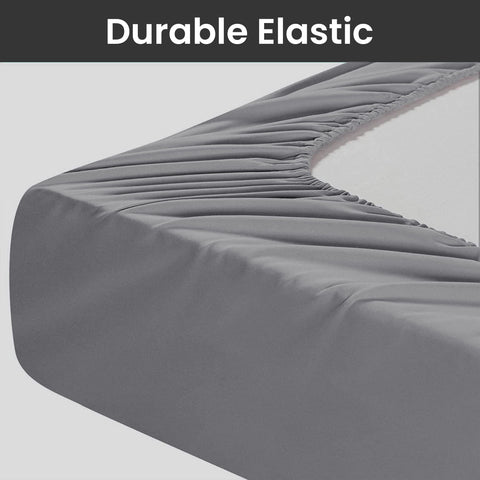 Moonlight Bedding King Size Fitted Sheets 40 Cm Extra Deep Pocket Grey Bed Sheets 16 inch Ultra Soft Bottom Sheet Brushed Microfiber Breathable Shrinkage and Fade Resistant