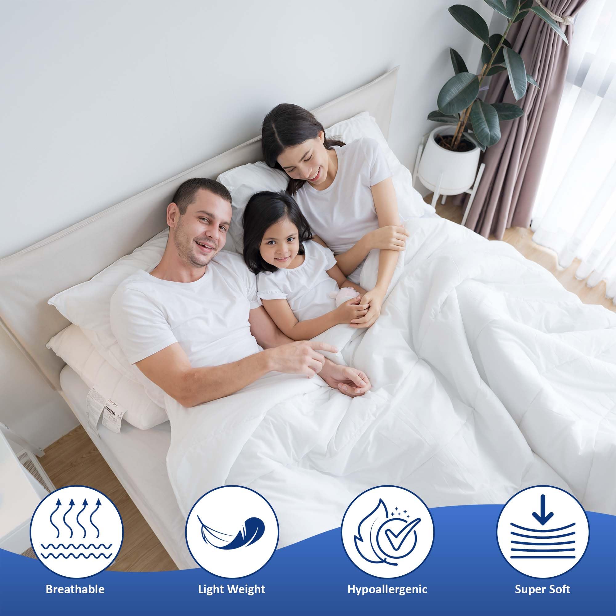 Hafaa Double Duvet 10.5 Tog All Season Anti Allergy Duvets Hollowfibre Filling Thick and Warm Duvet Double - UK Made Quilt